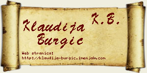 Klaudija Burgić vizit kartica